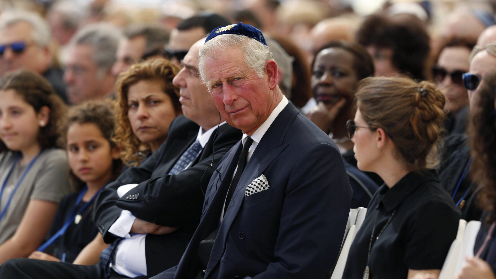 Britain's Prince Charles attends the funeral ceremony for former Israeli President Shimon Peres in Jerusalem, Sept. 30, 2016. (Abir Sultan/AP)
