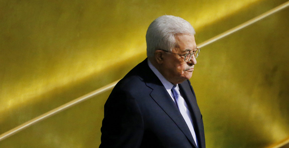 Palestinian President Mahmoud Abbas arrives to address the United Nations General Assembly at U.N. headquarters, Sept. 20, 2017. (AP/Jason DeCrow)