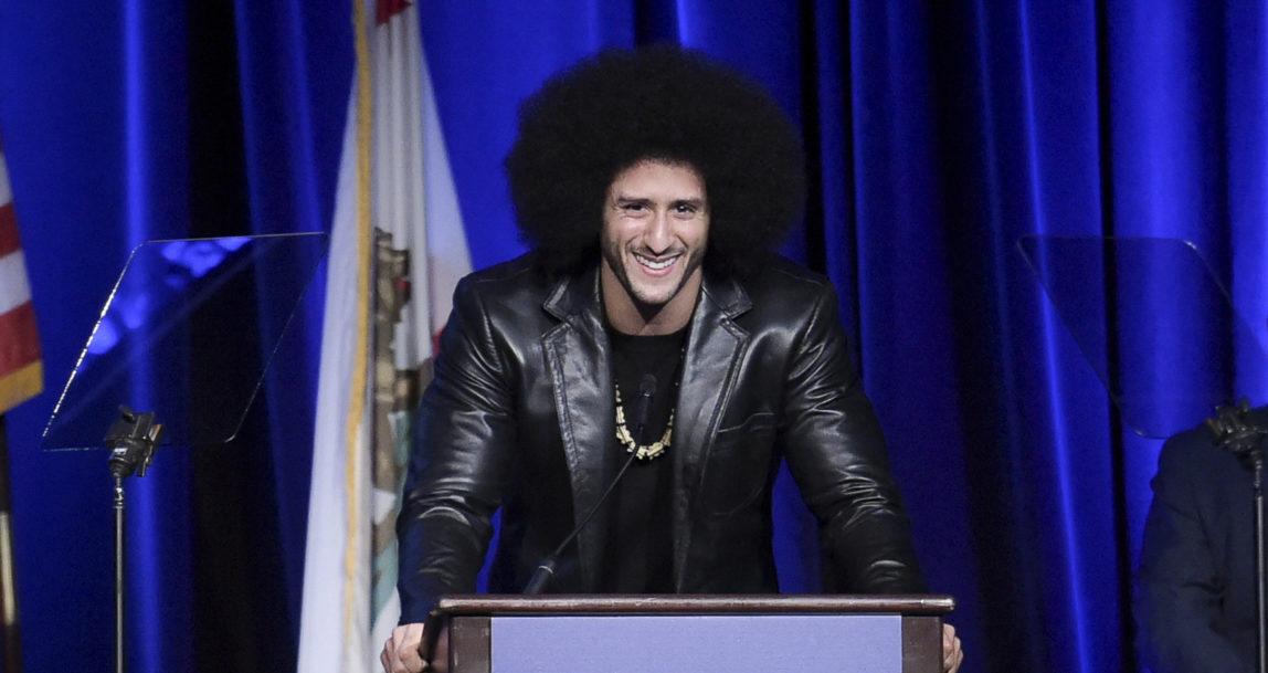 Colin Kaepernick attends the 2017 ACLU SoCal's Bill of Rights Dinner at the Beverly Wilshire Hotel on Sunday, Dec. 3, 2017, in Beverly Hills, Calif. (Photo: Richard Shotwell/Invision/AP)