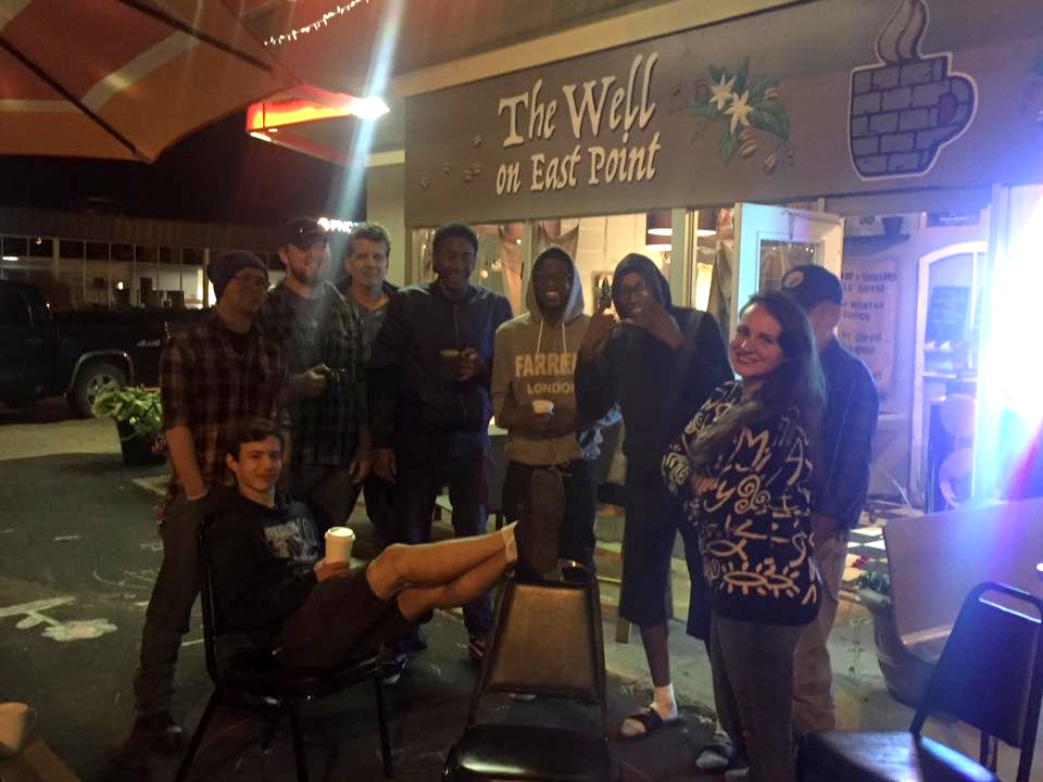 Revelers at the all-night bonfire outside the Well on East Point in Titusville, PA, September 2017. (Photo: Courtesy Tyler Brown)