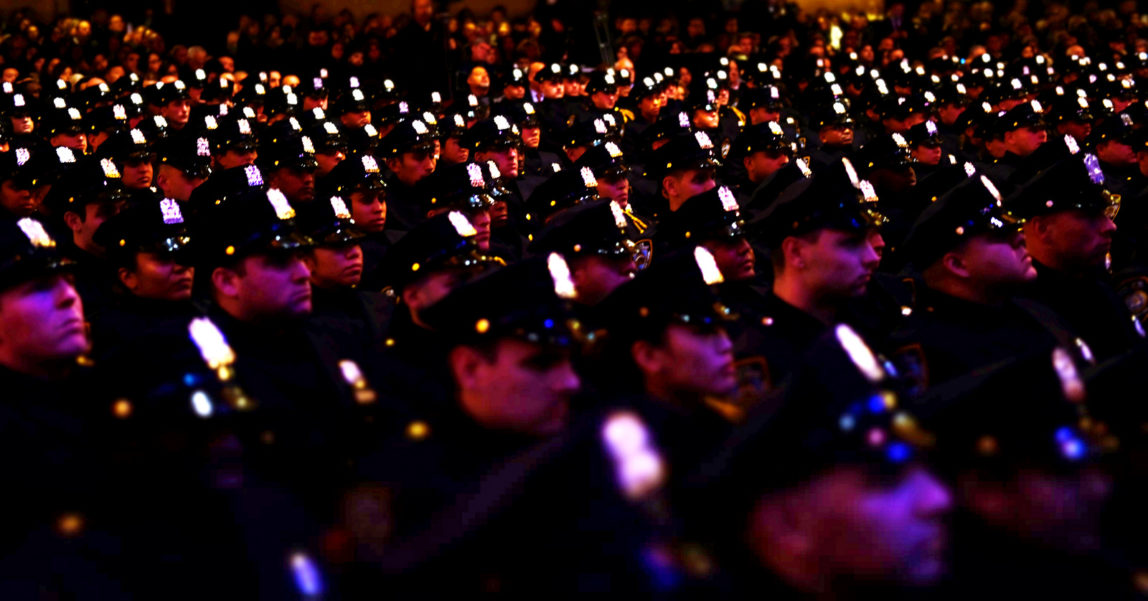 Newly minted NYPD Officers attend the New York City Police Graduation Ceremony for the Graduating Class of December 2017 held at the Beacon Theater on December 28, 2017 in New York City. (Photo: Mpi43/MediaPunch/IPX)