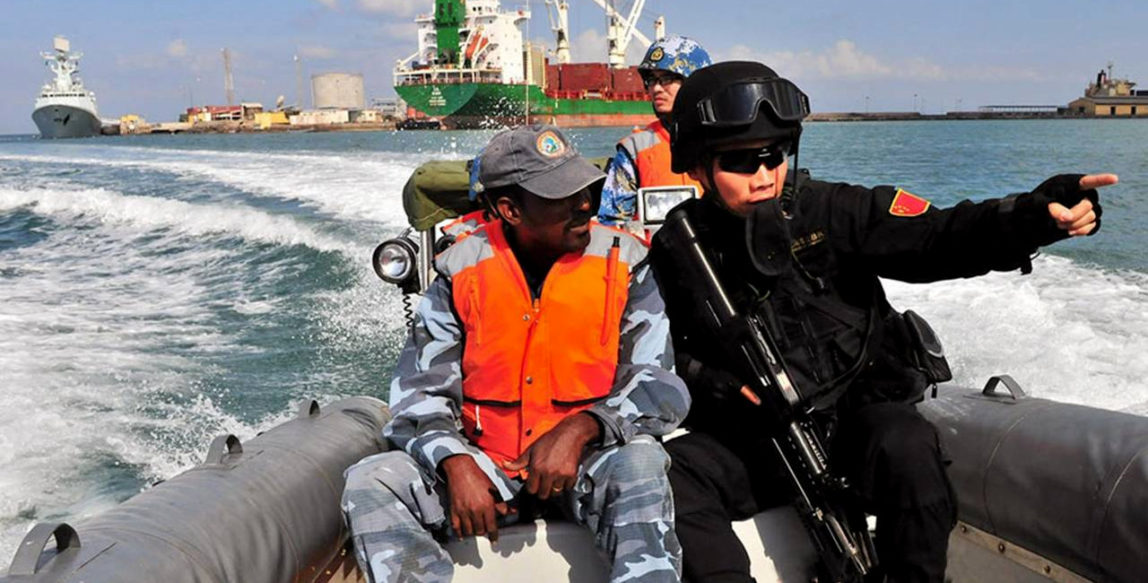 China’s navy conducted its first joint maritime exercises with Djibouti in 2015. Its new outpost in Djibouti will be largely to support Chinese forces on missions such as antipiracy patrols off Somalia. (Photo: Chinese Navy)