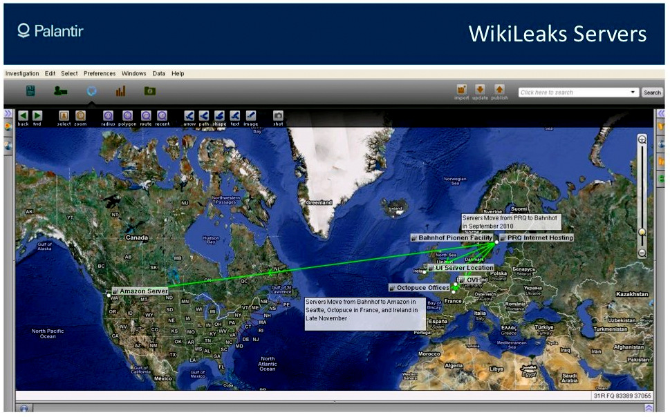A slide from a presentation of the 'Palantir Plan', which at the direction of the U.S. government, hoped to clamp down on Wikileaks.