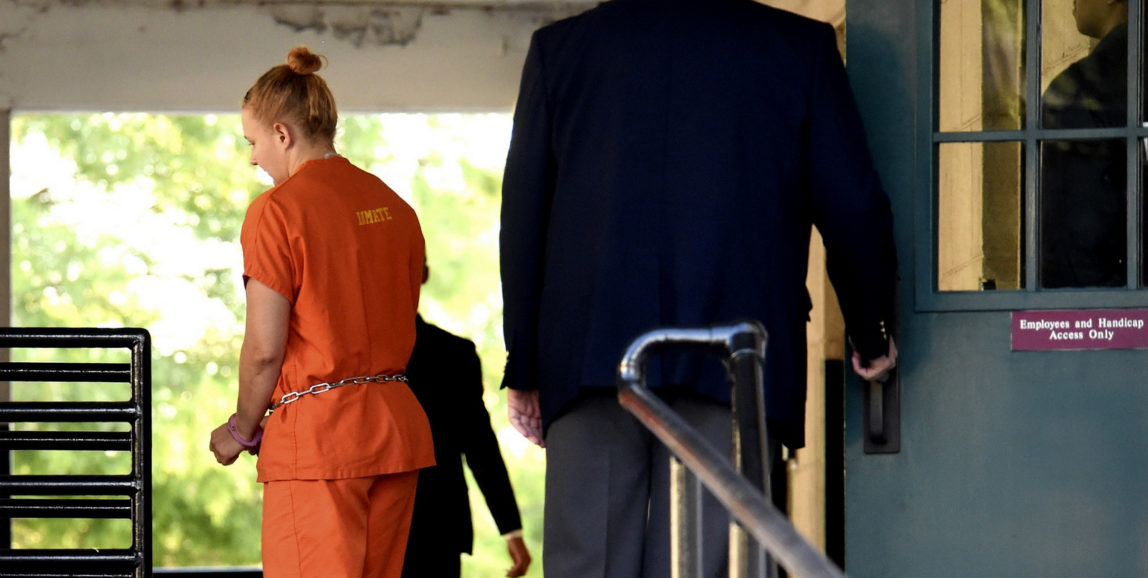 Accused NSA whistleblower, Reality Winner, leaves the U.S. District Courthouse in Augusta, Ga., following a bond hearing on June 8, 2017. (Photo: Michael Holahan/The Augusta Chronicle/AP)