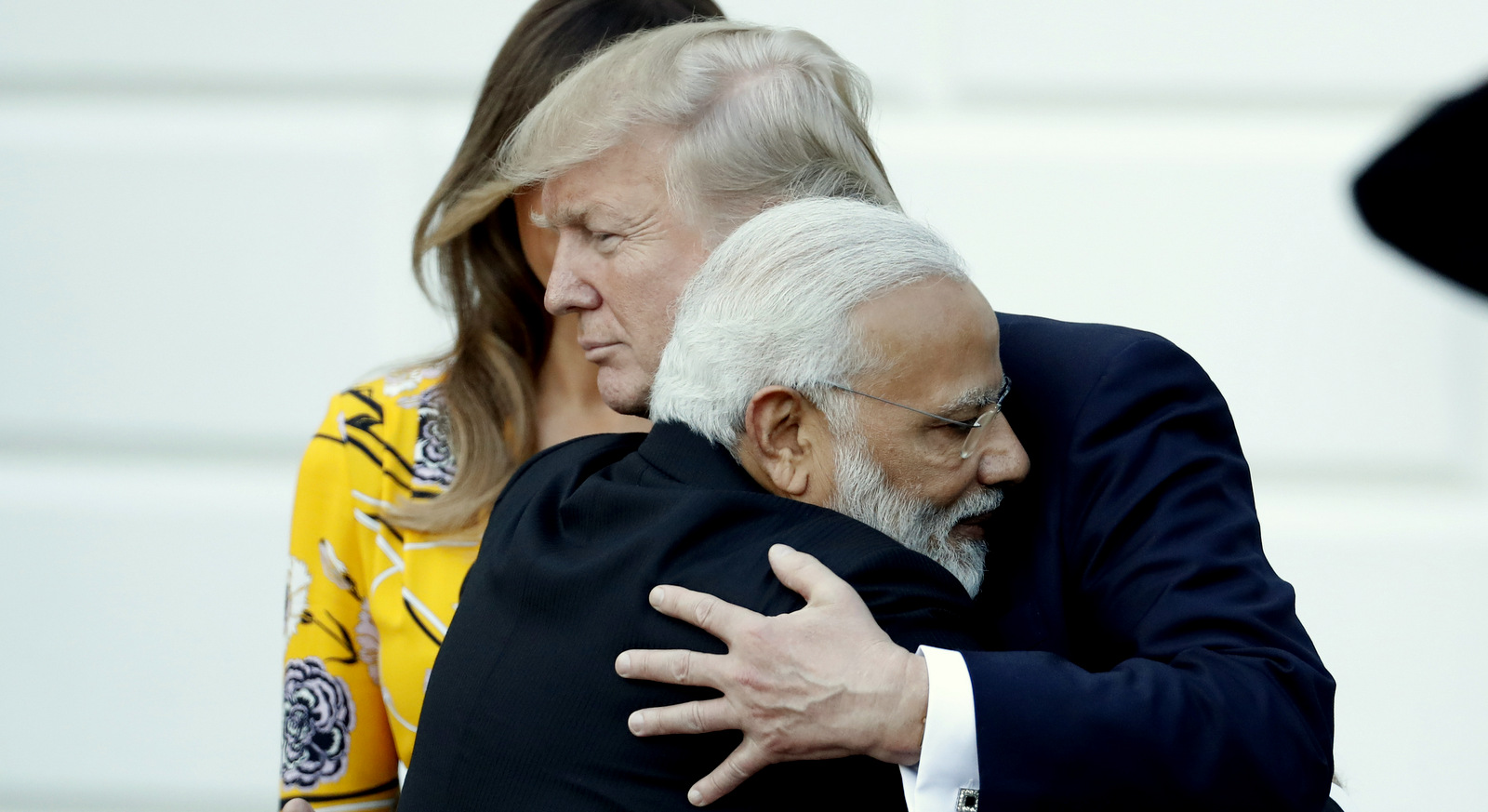  Indian Prime Minister Narendra Modi hugs President Donald Trump at the White House in Washington, June 26, 2017.  (AP/Alex Brandon)