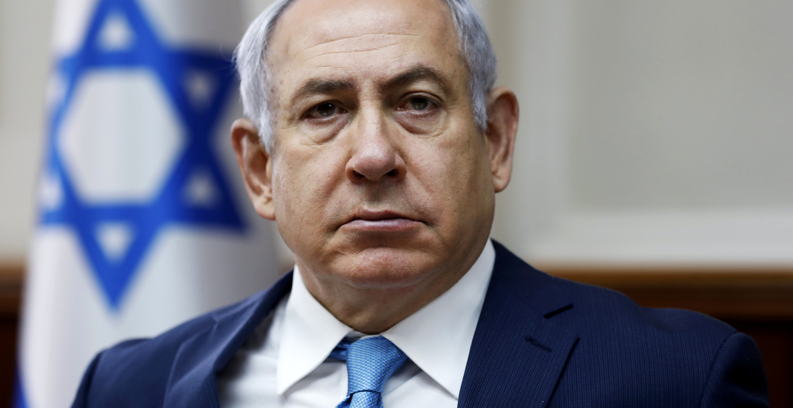 Israeli Prime Minister Benjamin Netanyahu chairs the weekly cabinet meeting at the Prime Minister's office in Jerusalem, Feb. 11, 2018. (Ronen Zvulun,AP)