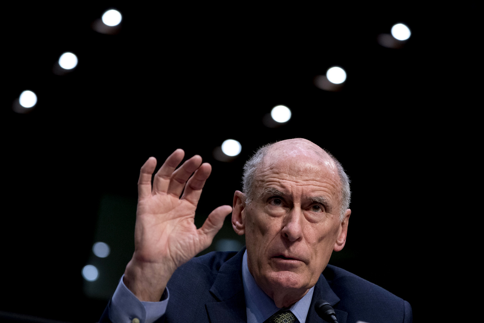 Director of National Intelligence Dan Coats speaks at a Senate Select Committee on Intelligence hearing on worldwide threats, Feb. 13, 2018, in Washington. (AP/Andrew Harnik)