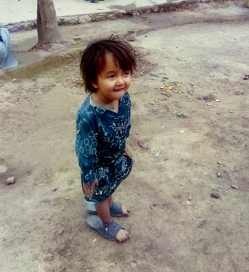 ‘Although Fatima was only three years old she was already attending school,’ a local said. ‘She was very beautiful and intelligent. She was in her mother’s arms when a piece of shrapnel hit her head.’ (Photo: Jon Stephenson/Hit & Run)