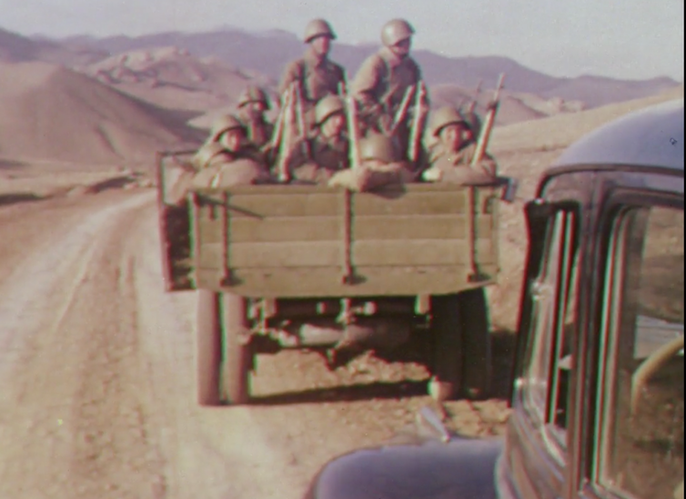 The Red Army in Iran. Still from Quetta-Damghan. British Film Institute/Royal Geographical Society