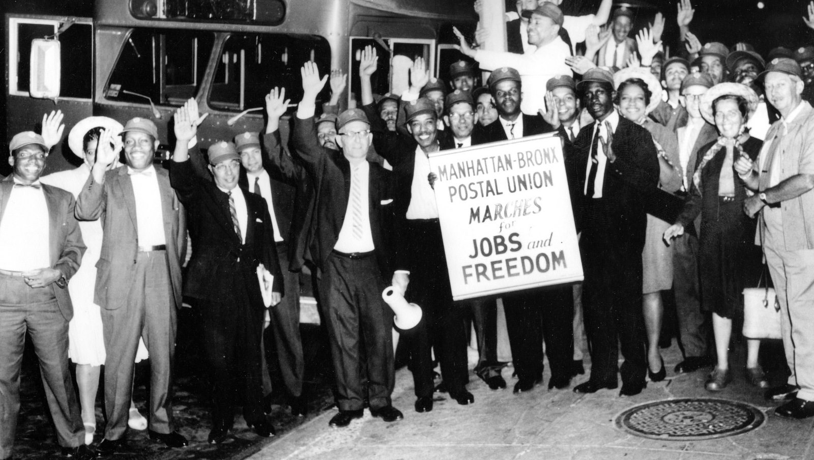 In 1963, African American New York postal workers boarded a bus for Washington to draw attention about the economic issues facing Black workers.