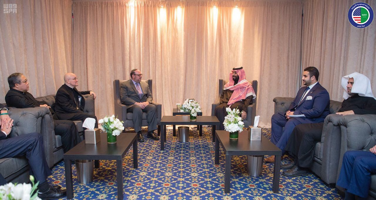 Saudi Arabia’s Crown Prince Mohammed bin Salman met with several US religious leaders. (SPA)