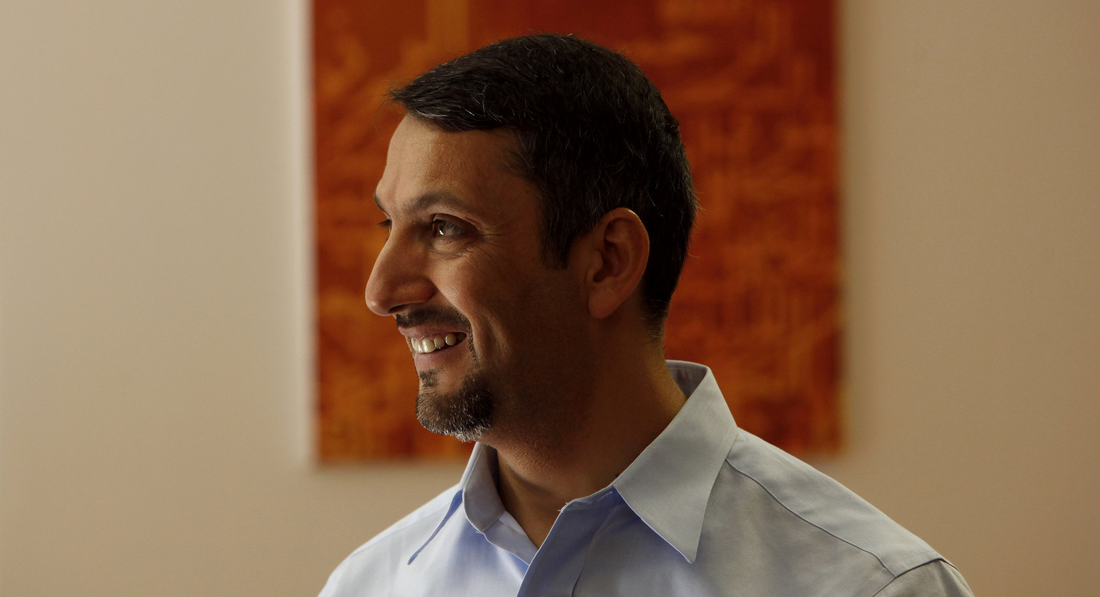 Zaytuna College co-founder Dr. Hatem Bazian is interviewed at Zaytuna College in Berkeley, Aug. 30, 2010. (AP/Jeff Chiu)