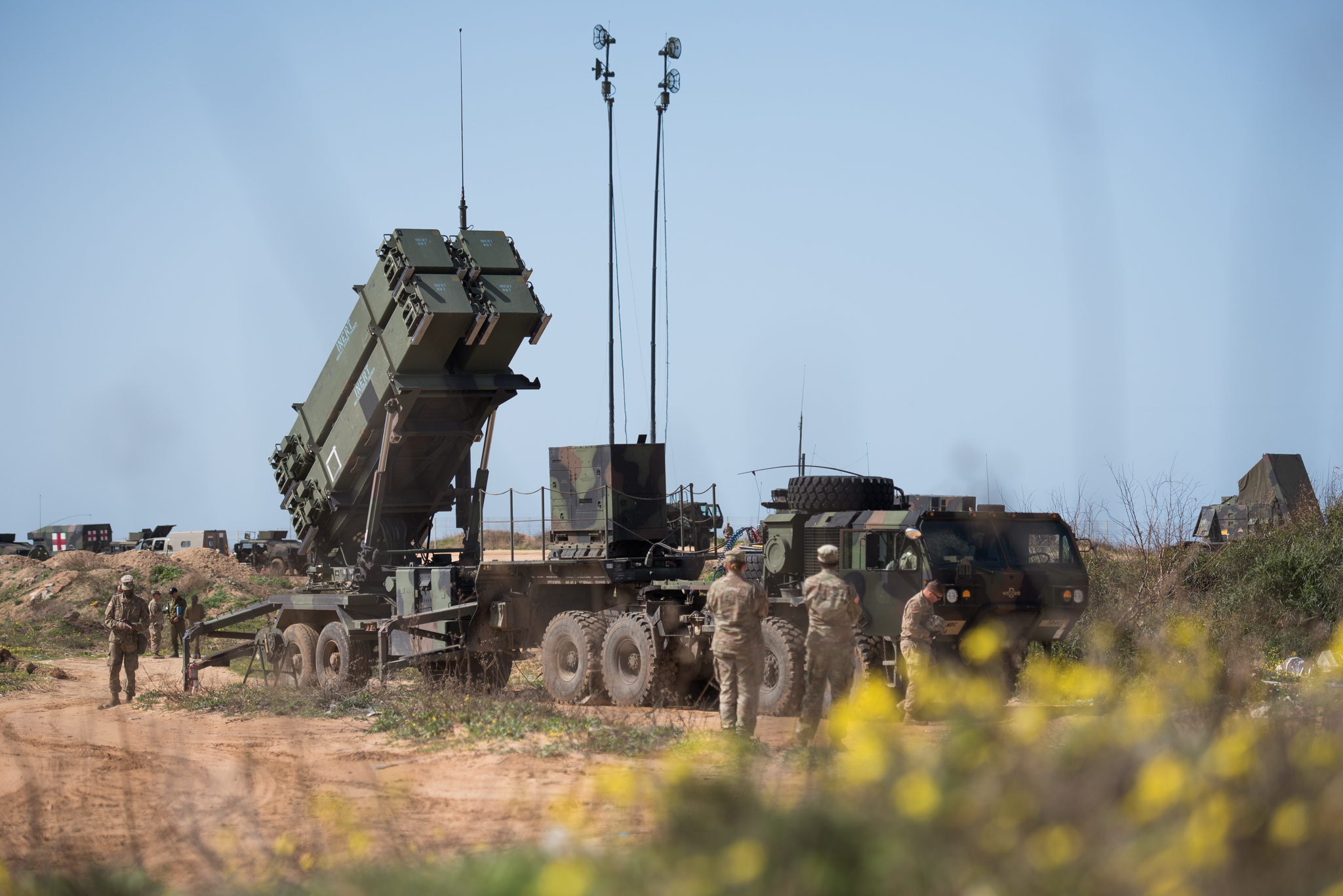 US Israeli troops deploy a Patriot missile defense battery during the 2018 Juniper Cobra air defense exercise in March 2018. (Israel Defense Forces)