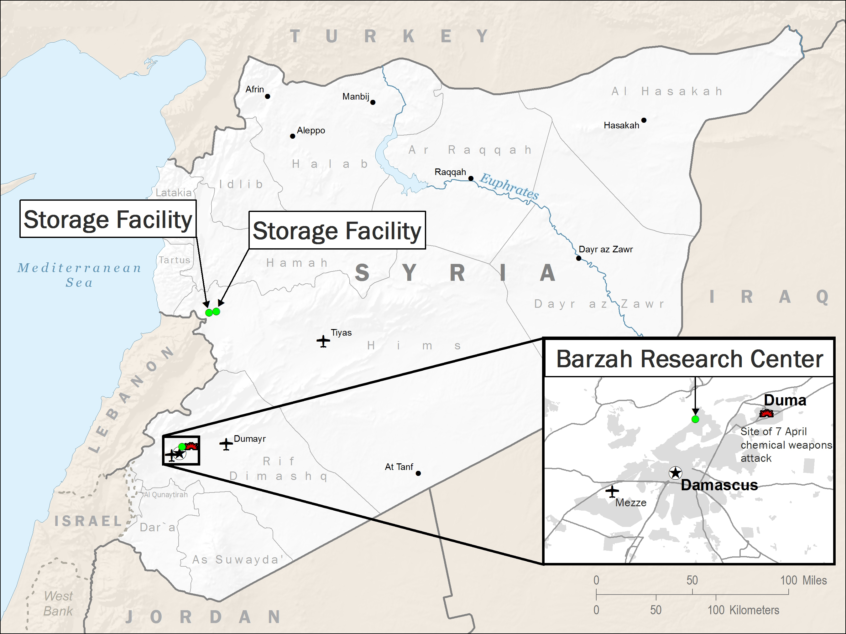 US Airstrkes Syria Map