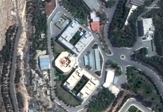 The Barzah Research and Development Center in Damascus, Syria, before it was struck by coalition forces on Saturday.