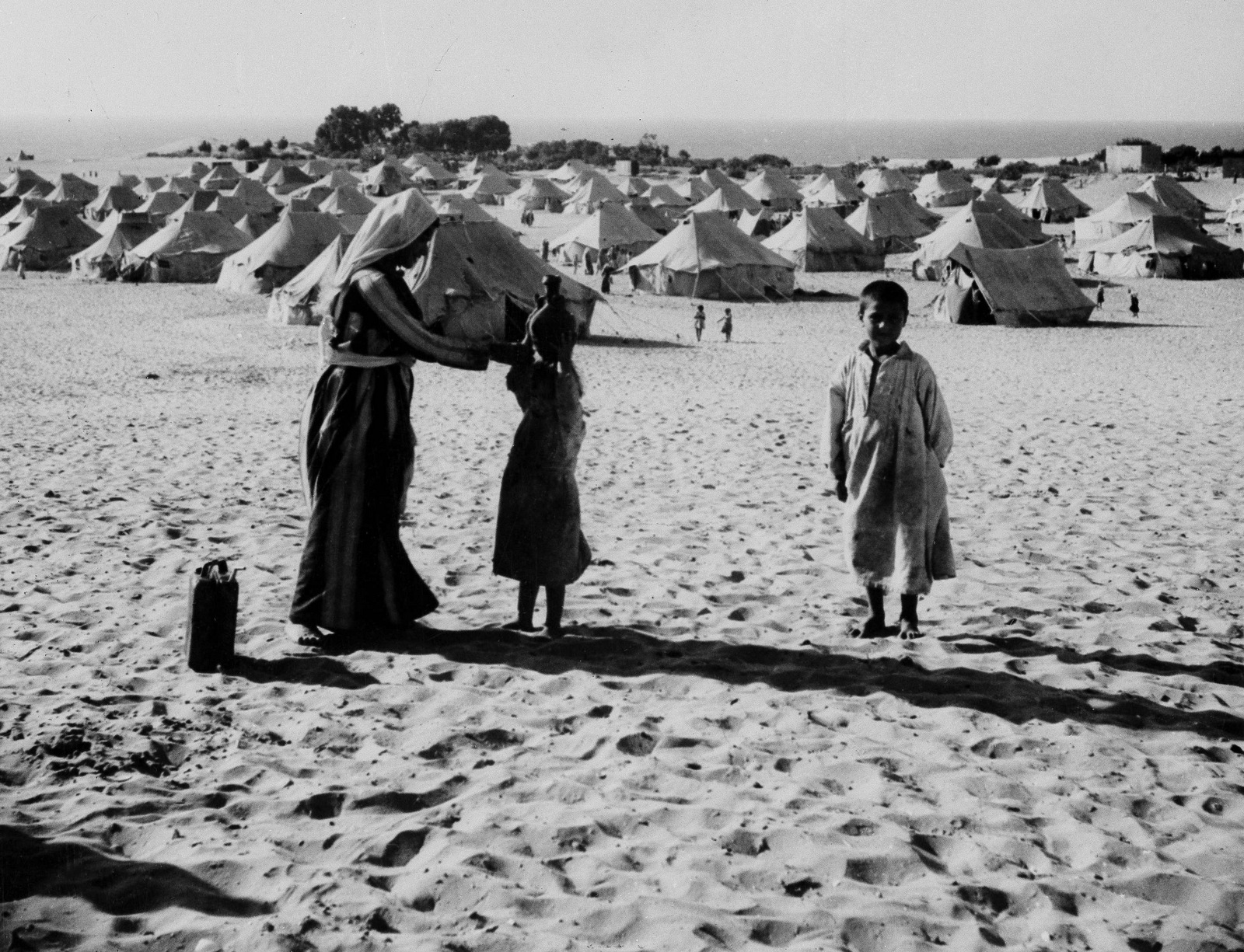 Vertriebene Flüchtlinge in 12 Lagern im Gaza-Gebiet. 2. Juni 1949. (AP Foto)