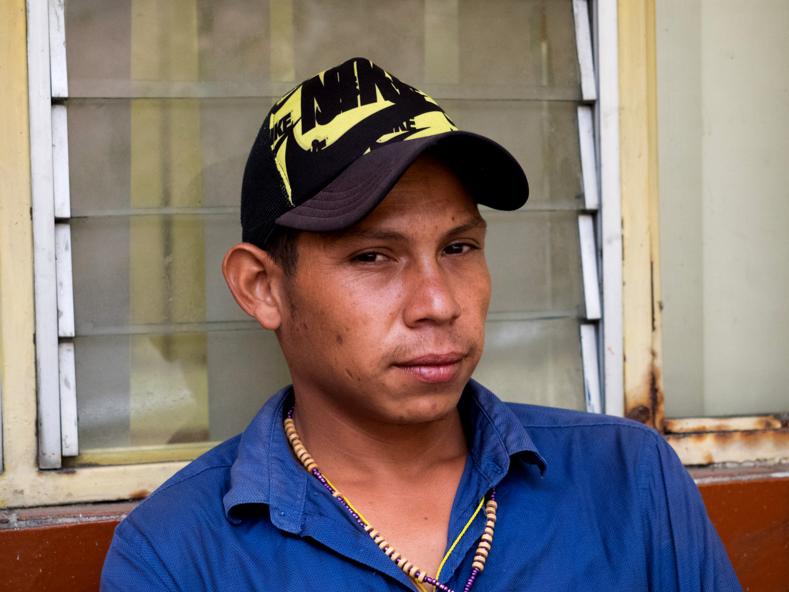 Henry Josue, a migrant from Honduras, joined the caravan in order to find a safer means to travel through Mexico after previously attempting the journey on his own, Mexico City, April 10, 2018. (Photo: José Luis Granados Ceja)