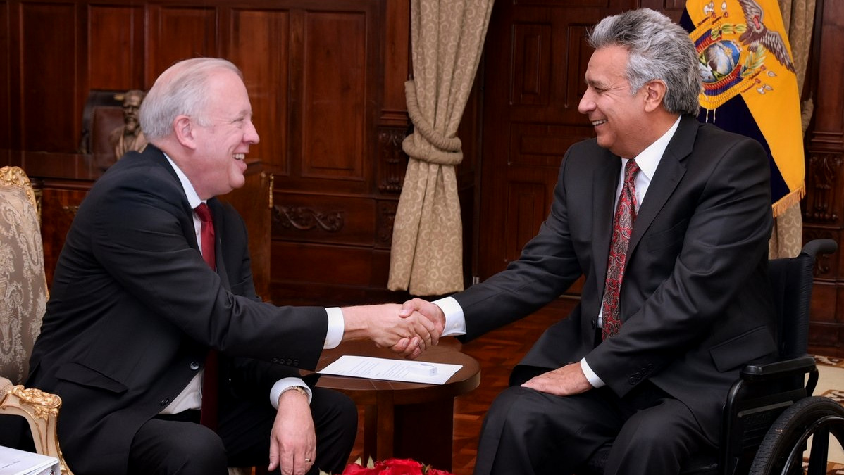 Under Secretary for Political Affairs Thomas Shannon meets with Ecuadorian President Lenín Moreno in Quito, Ecuador on Feb. 27, 2018. (State Department photo/ Public Domain)