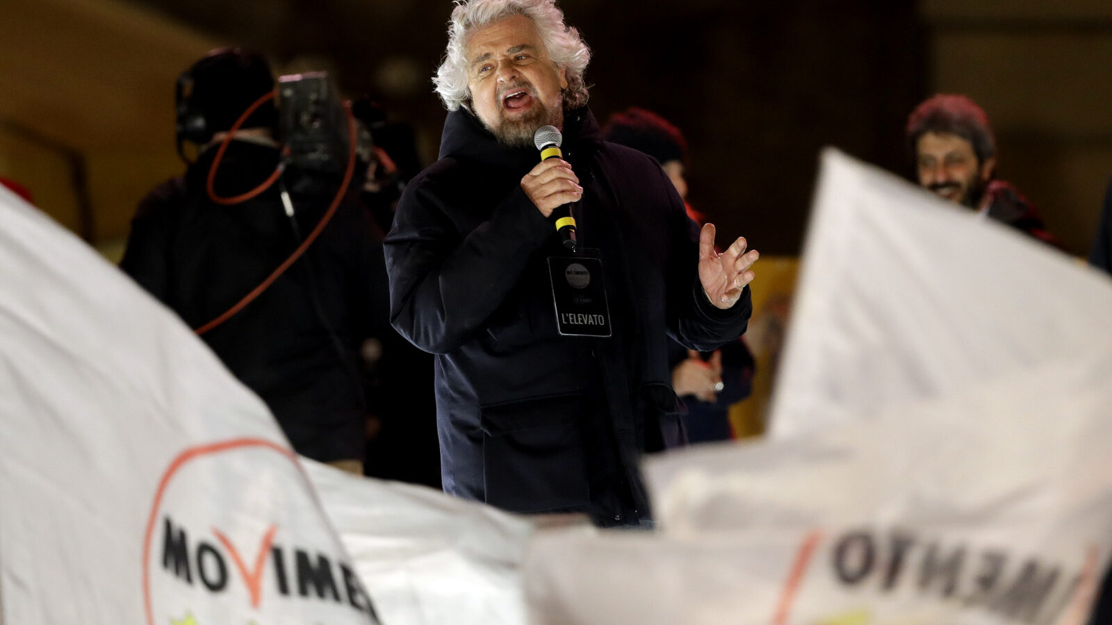 Five-Star Movement (M5S) founder Beppe Grillo, attends his party's rally in Rome, March 2, 2018. Andrew Medichini | AP