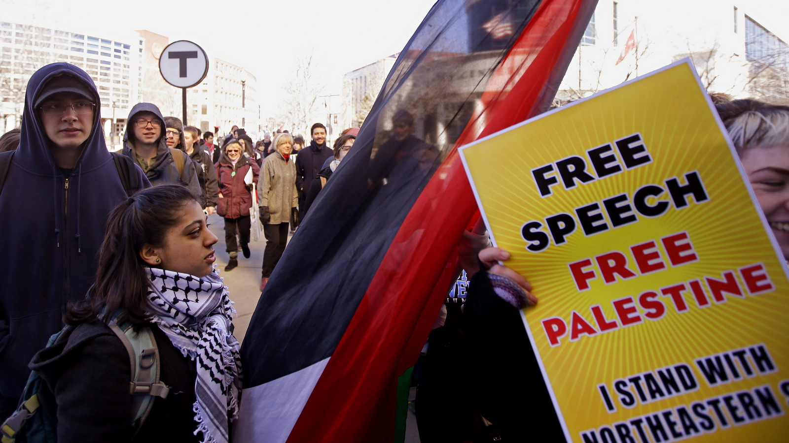 Students march in support of Students for Justice in Palestine at Northeastern University, March 18, 2014. Stephan Savoia | AP