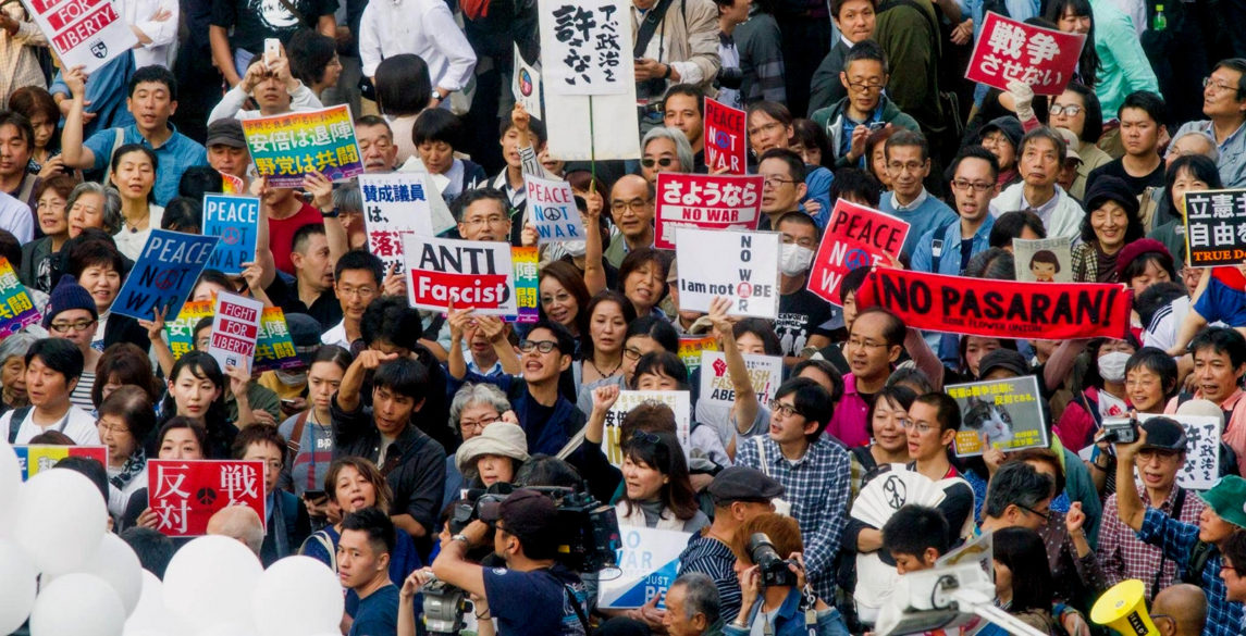 Protests Sweep Japan to as Right-Wing Government Pushes for Further Militarization
