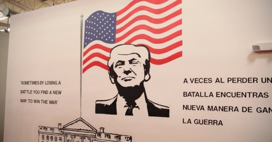 Unsettling Trump Mural Greets Children at Detention Center in Former Walmart