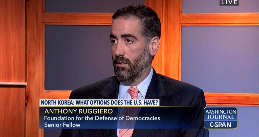 Anthony Ruggiero appears on C-Span to discuss North Korea. C-Span | Screenshot