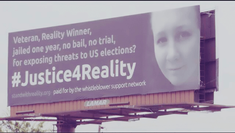 How a Judge Came to the Aid of Prosecutors Over a Billboard for NSA Whistleblower Reality Winner