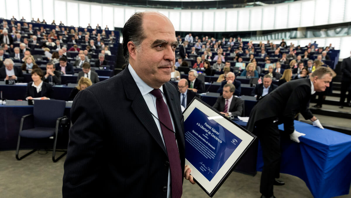 President of Venezuelan parliament Julio Borges leaves after receiving the Sakharov Prize for Freedom of Thought, an award given to Venezuela's opposition, in Strasbourg, eastern France. On Tuesday, Aug. 7, 2018, Borges, one of the country’s most prominent opposition leaders, iwas detained for his role in an assassination attempt using drones. Jean-Francois Badias | AP