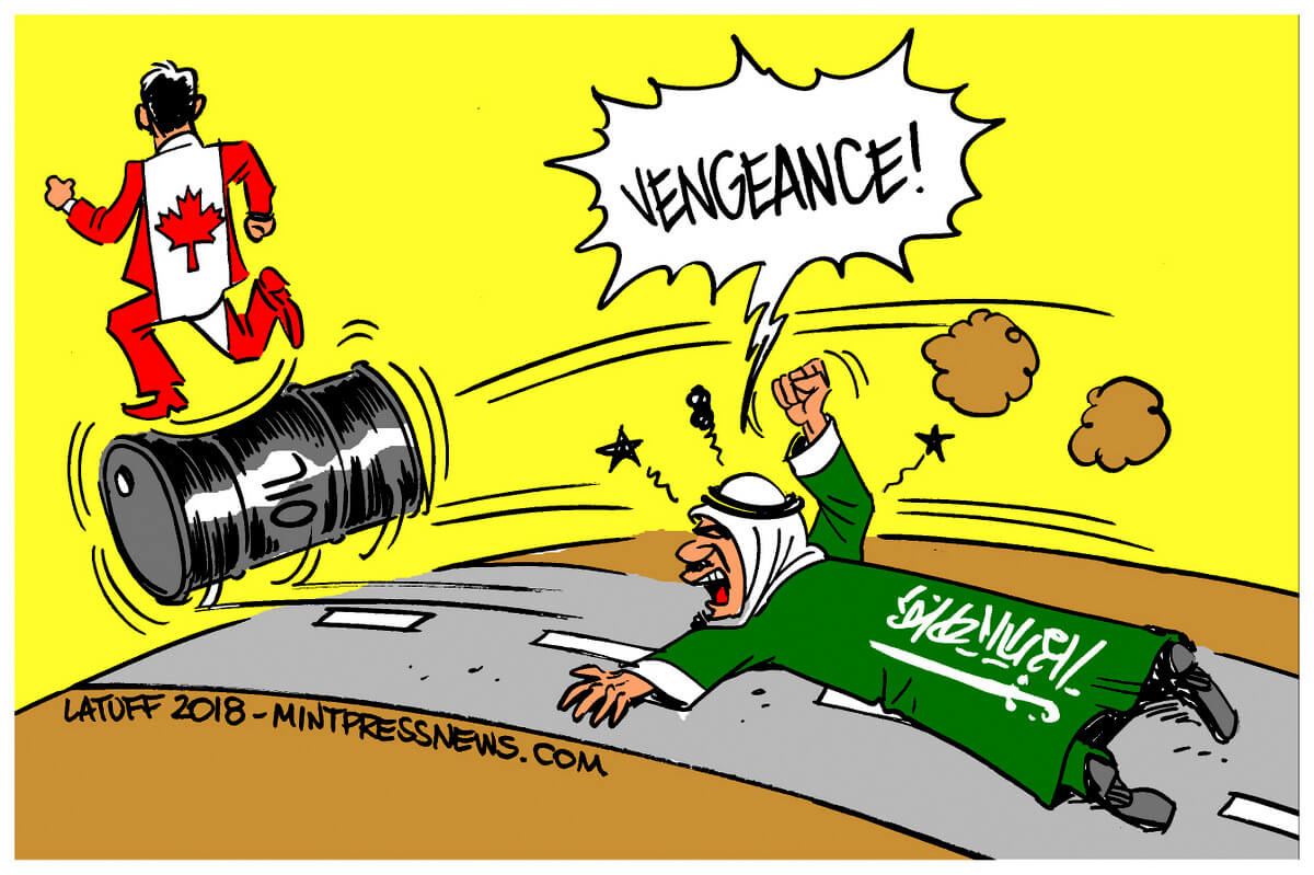 Canada Saudi Arabia spat oil editorial cartoon