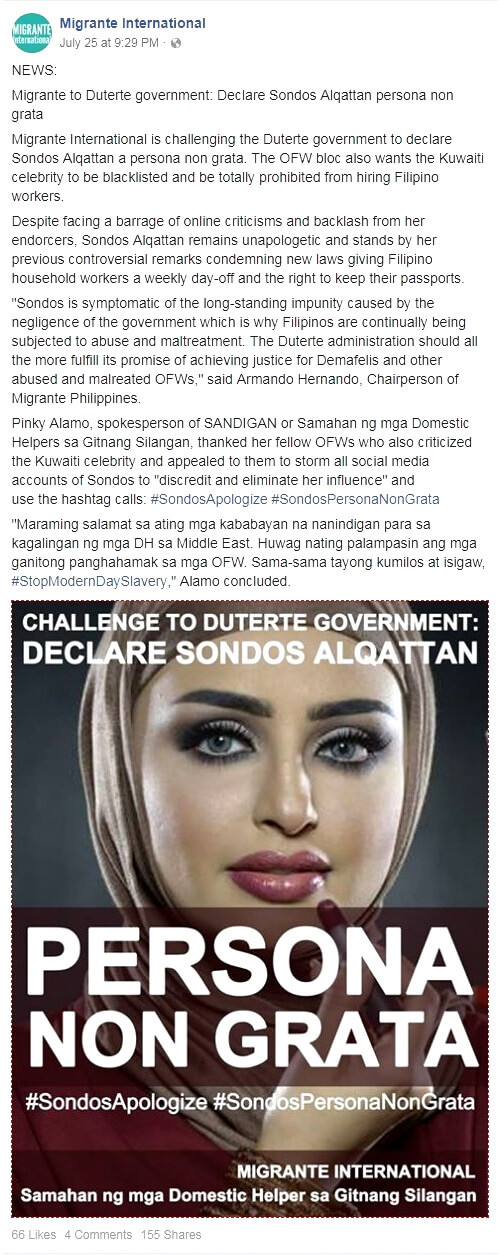 Migrante-to-Duterte-government