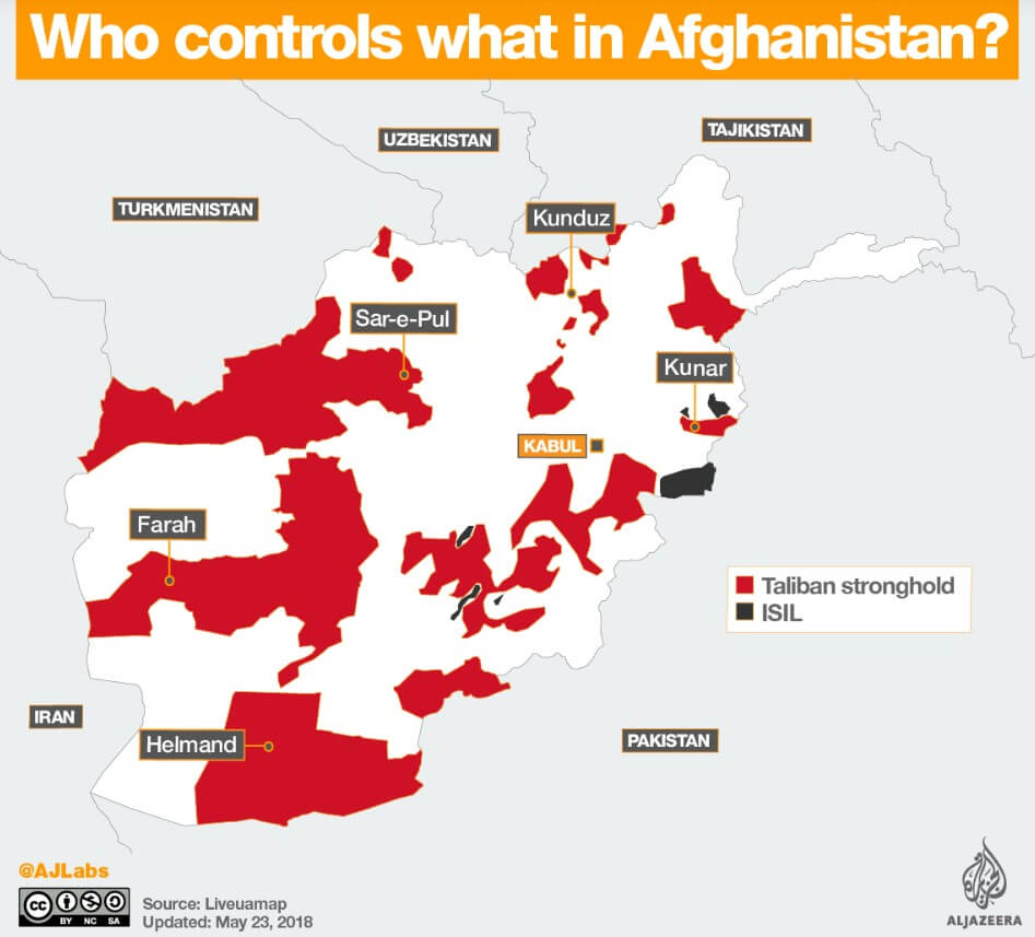 Afghanistan government control map