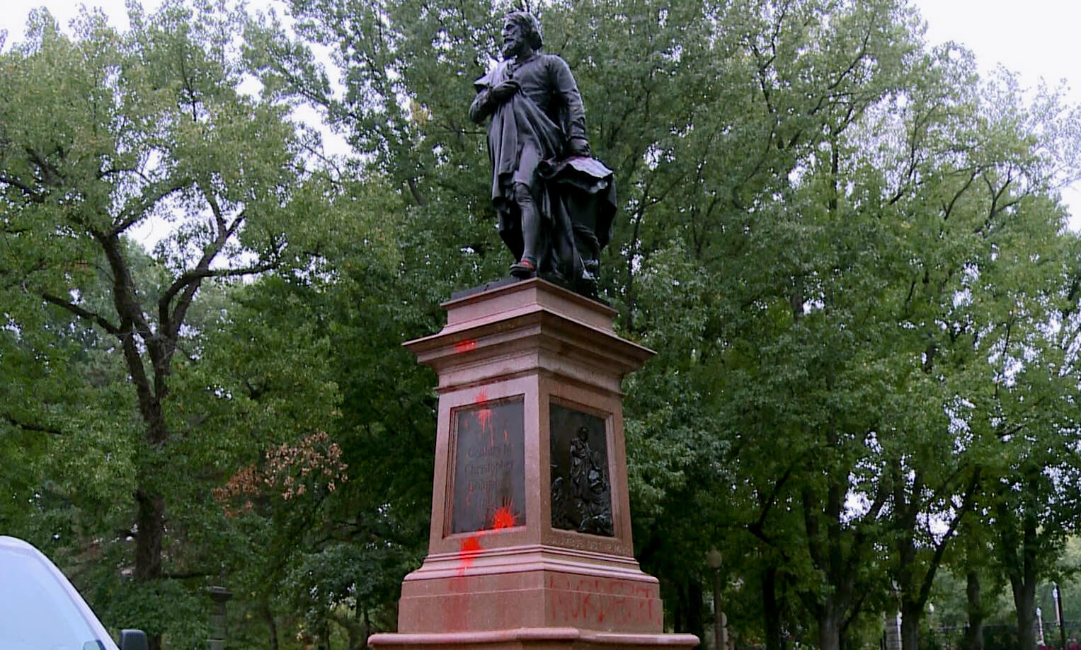 Columbus Statue Vandalism St Louis