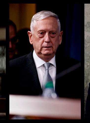 Pictured left to right, General John Keane, General Jim Mattis and Senator Tom Cotton.  Photos | Associated Press | MintPress News.