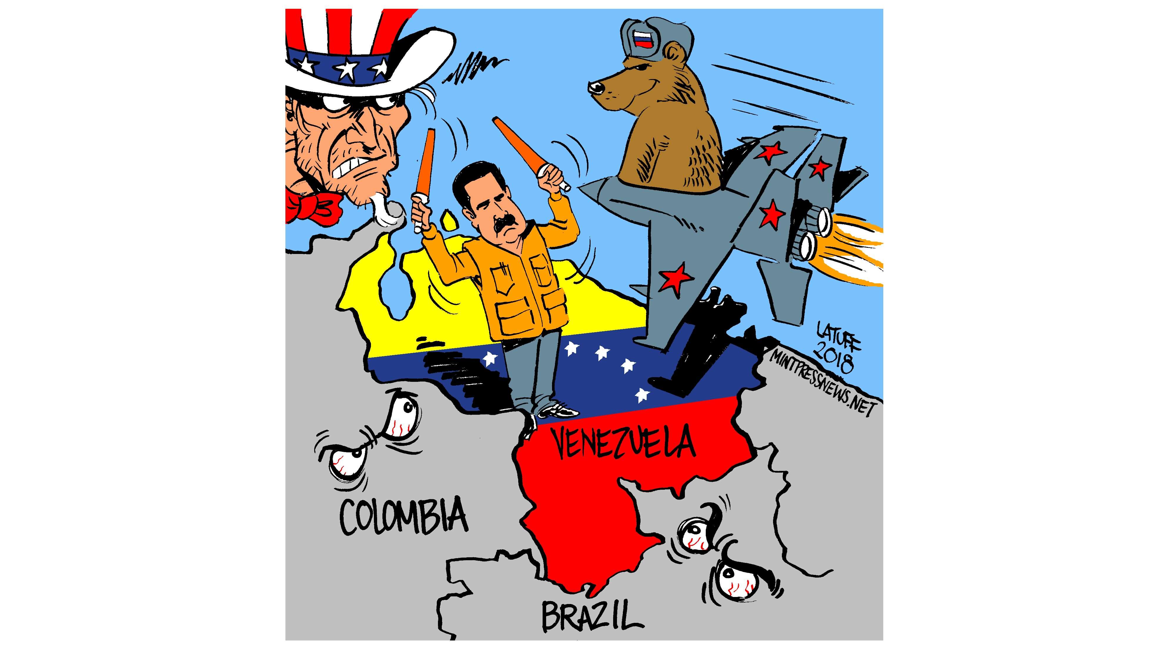 Russian Combat Planes Arrive In Venezuela Cartoon By Carlos Latuff