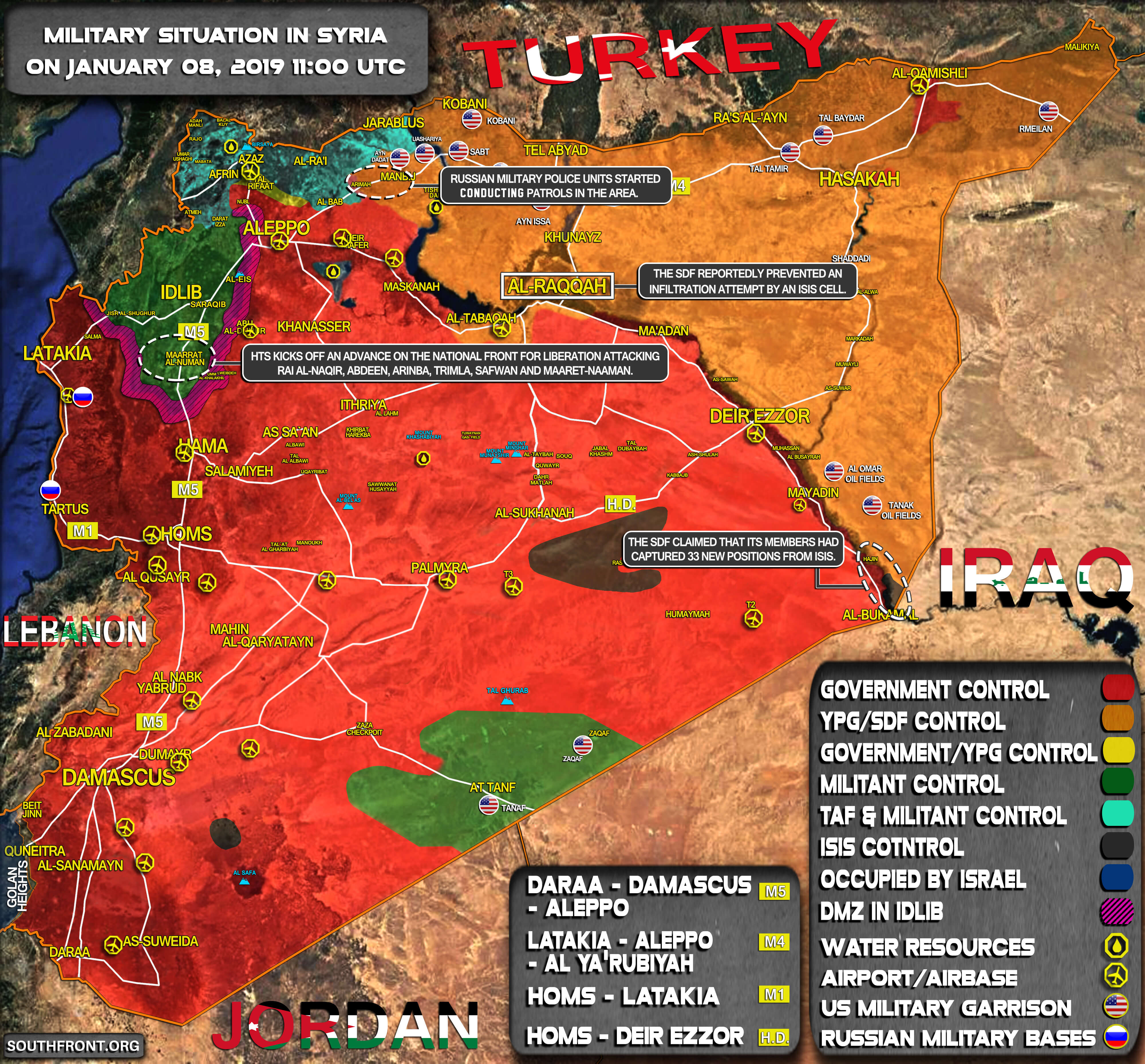 Syria situation map