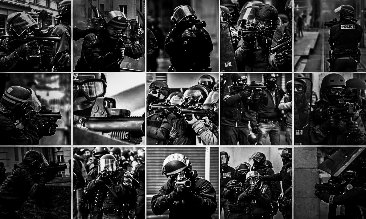 Yellow Vest Police Collage