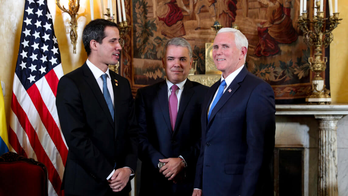 随着Guaido誓言重新进入国家，美国企图迫使委内瑞拉新选举失败