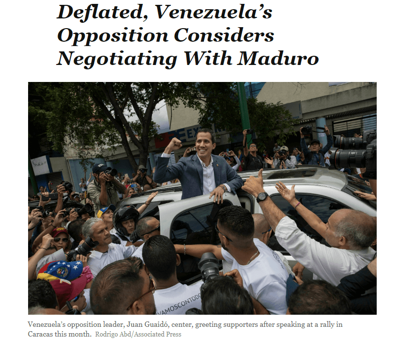 Guaido screenshot New York Times