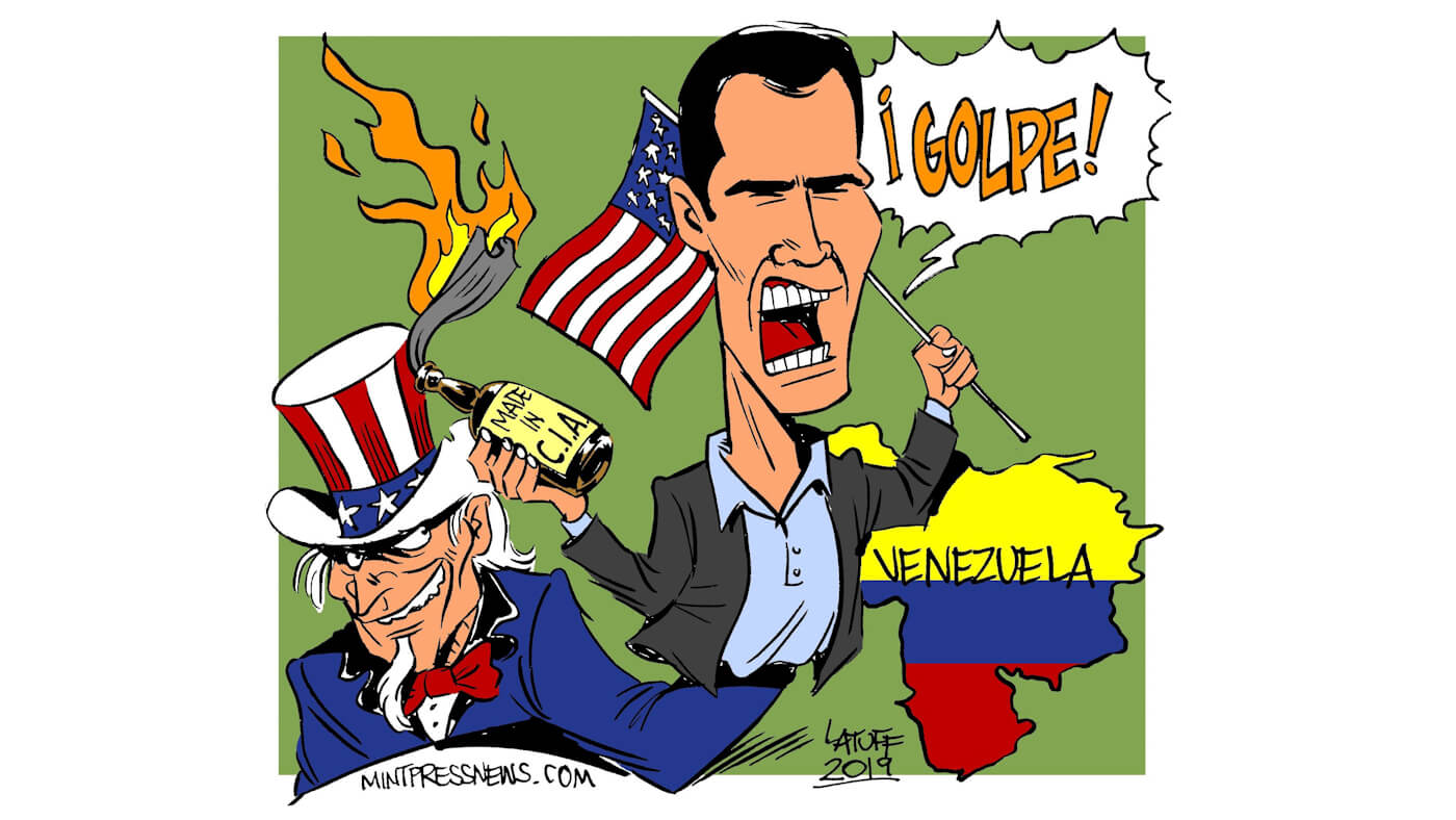 Editorial Cartoon: Juan Guaido coup in Venezuela, made in the USA