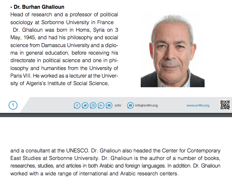 Burhan Ghalioun | SNHR