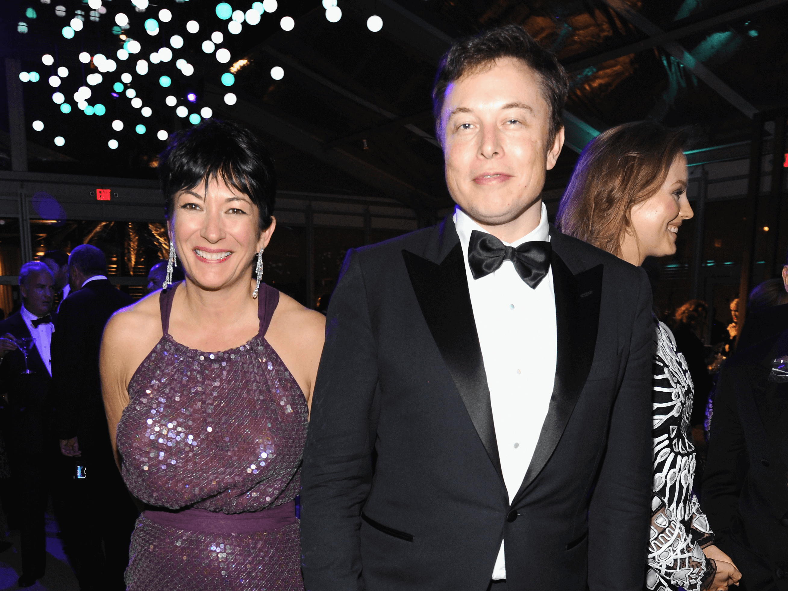 Elon Musk with Epstein’s alleged madam Ghislaine Maxwell at an Oscars after-party on March 2, 2014. Kevin Mazur | VF14