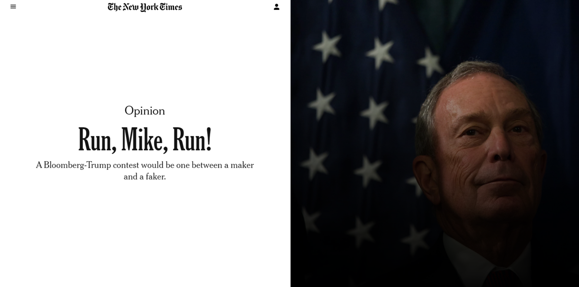 Bloomberg New York Times Endorsement