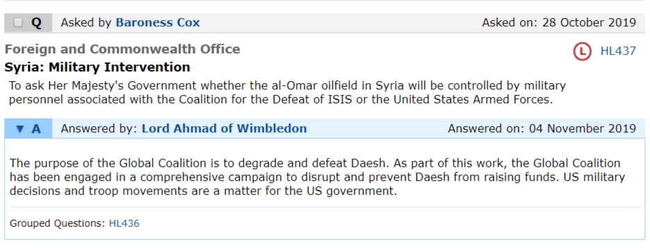 UK Parliament Syria inquiry 2