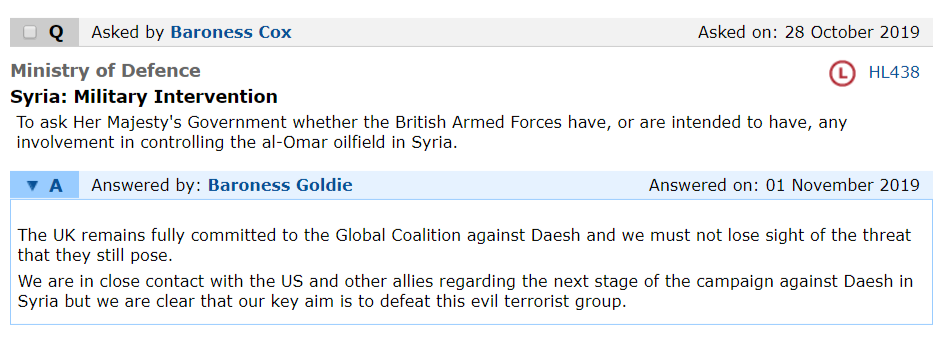 UK Parliament Syria inquiry