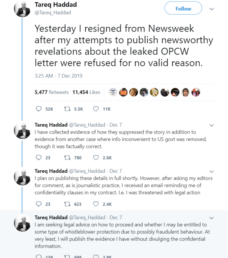 Tareq Haddad resignation tweets