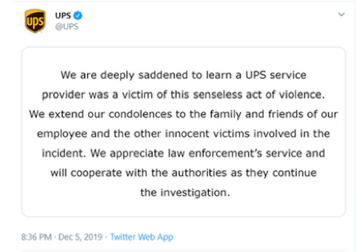 UPS police shooting twitter