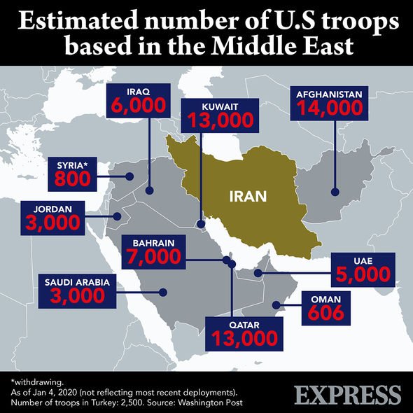Размещение войск США на Ближнем Востоке Карта
