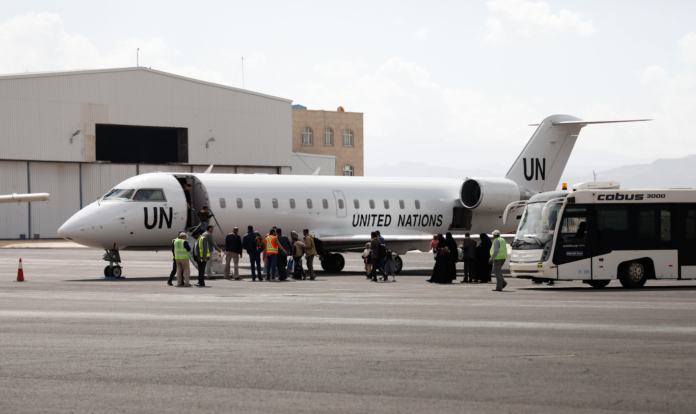 Foto de la función del puente aéreo de la ONU en Yemen