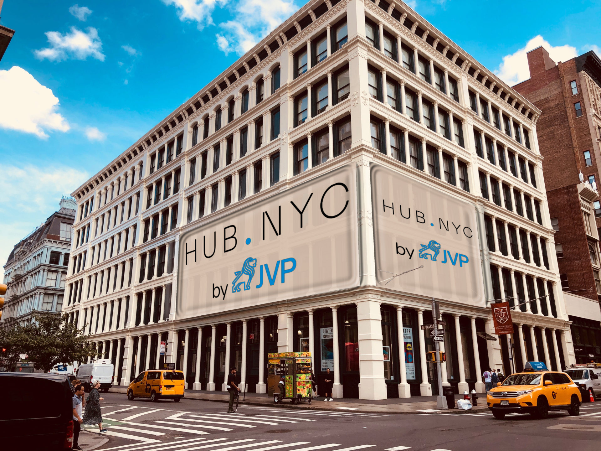 Una imagen compuesta del futuro centro cibernético de Nueva York financiado por JVP